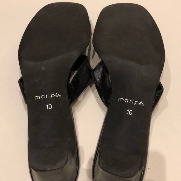 MARIPE Black Heeled Sandal Size 10 - Picture 6 of 6